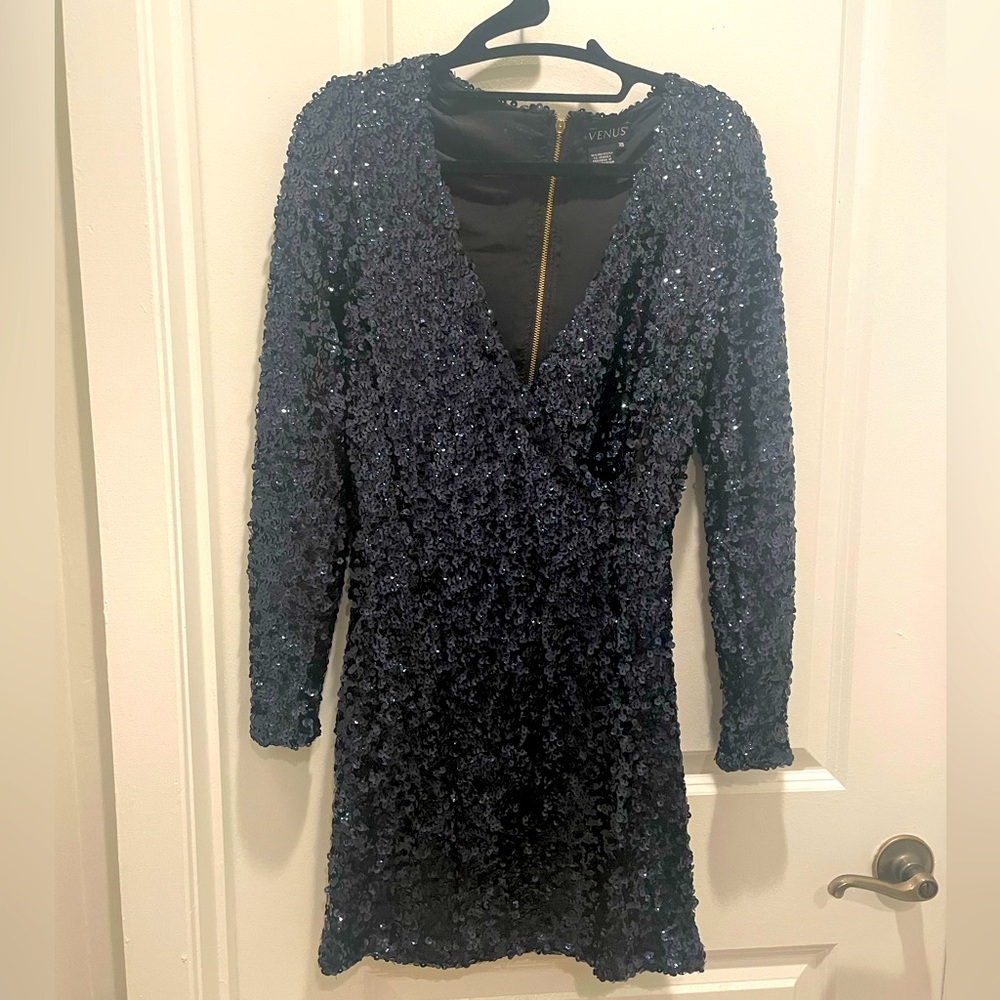 Venus black sequin mini dress. Size xs